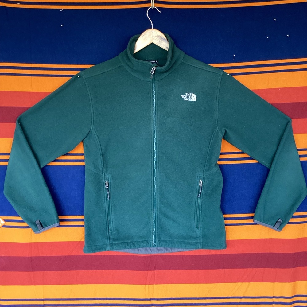 Vintage North Face Fleece Zip Up Jacket Pine Green